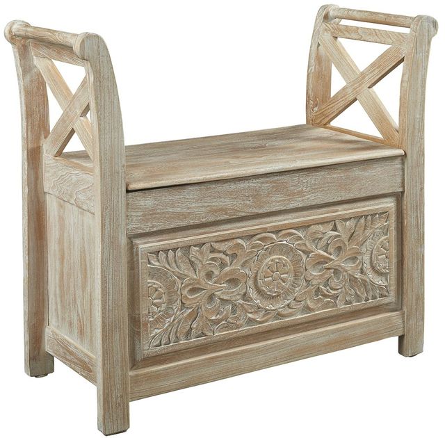 Signature Design by Ashley® Fossil Ridge Whitewash Accent Bench-0