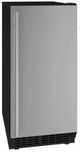 U-Line® Black/Stainless Steel 15" Crescent Ice Maker-0