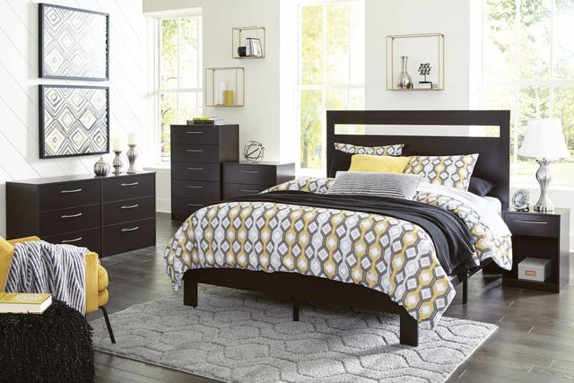 Signature Design by Ashley® Finch 2-Piece Black Queen Panel Headboard Set-3