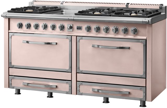 Viking® Tuscany 66” Blush Pro Style Dual Fuel Range with Griddle-2