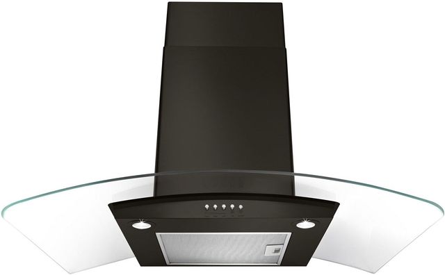 Maytag® 36" Black Stainless Concave Glass Wall Mount Range Hood-3