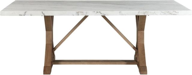 Elements International Lakeview White Dining Table with Natural Base-1