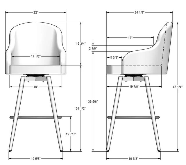 Amisco Customizable Weston Swivel Bar Stool-1