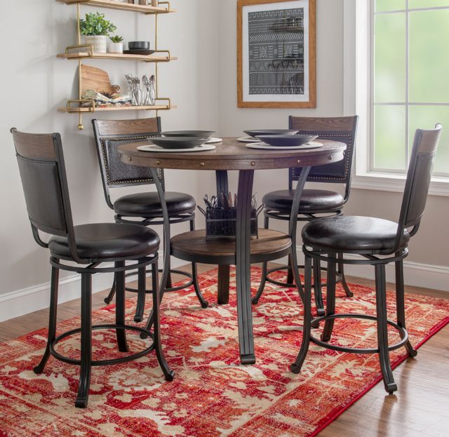 Powell® Franklin 5-Piece Brown/Umber Brown Counter Dining Set-1