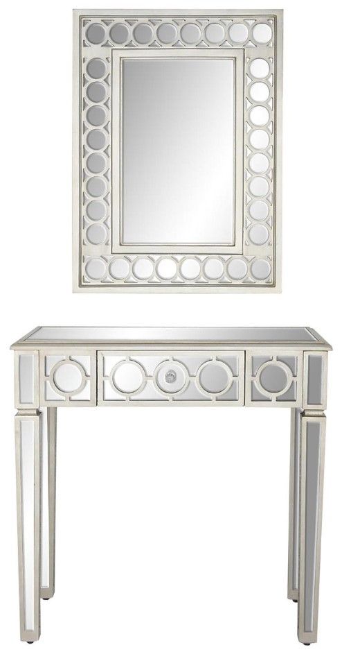 Deco Marche Silver Console Table with Mirror-0