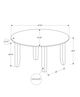 Monarch Specialties Inc. Antique Grey 48" Veneer Top Round Dining Table with Black Wood Base-2