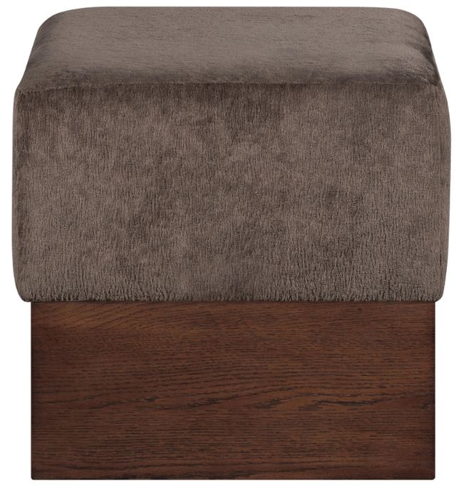 Meridian Furniture Havre Brown/Brown Walnut Upholstered Ottoman-1