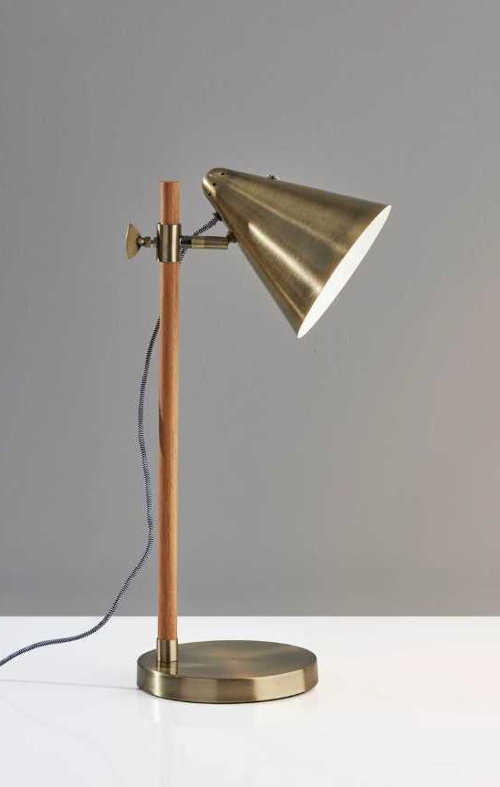 Adesso® Bryn Antique Brass/Natural Desk Lamp-2