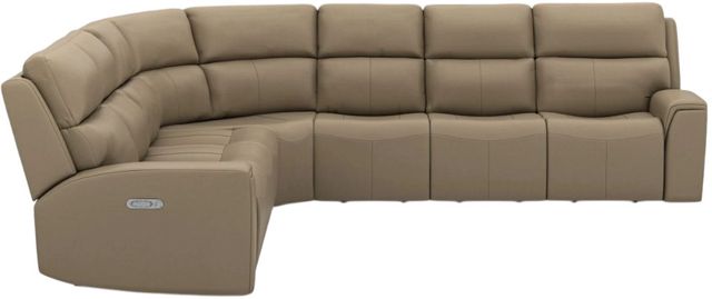 Flexsteel® Jarvis Parchment/Mica Power Reclining L-Shape Sectional with Power Headrests-0