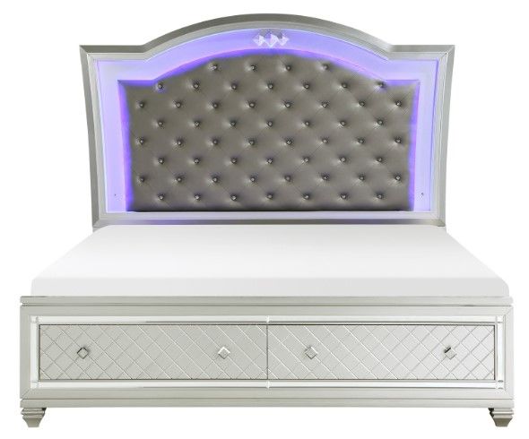 Homelegance® Leesa Silver California King Platform Bed-2
