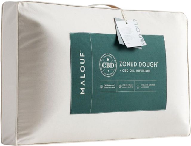 Malouf® Zoned Dough™ + CBD Oil King Mid Loft Pillow-1