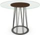 Amisco Customizable Calypso 36" Flat Edge Clear Glass Counter Height Table with 48" Tabletop -3