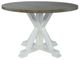 Liberty Furniture Lakeshore Gray Wash Single Pedestal Table with White Base-1