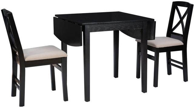 Linon Torino 3-Piece Black Drop Leaf Dining Set-0