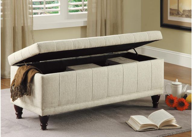 Homelegance® Afton Cream Lift-Top Storage Bench-2