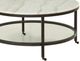 Bassett Mirror Whitman Ivory Round Cocktail Table with Bronze Base-1