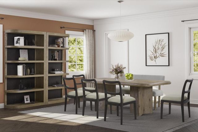 Bernards Pagosa Dark Brown/Ivory Wood Back Dining Chair-1