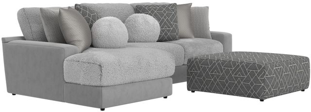 Jackson Furniture Canyon 3-Piece Gray/Platinum/Zinc Left-Arm Facing Sectional and Ottoman-0