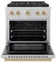 ZLINE Autograph Edition Paramount 30" 4.2 Cu. Ft. Satin Stainless Steel Dual Fuel Range with 4 Burner DuoPro™ Cooktop and Electric Convection Oven in Champagne Bronze Accents-2