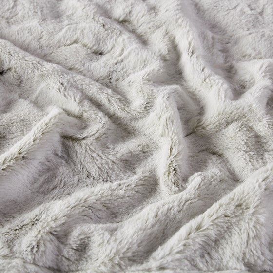 Olliix by Madison Park Zuri Snow Leopard 60x70" Polyester Faux Tip Dyed Brushed Long Fur Throw-1