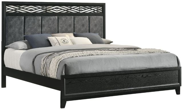 New Classic® Home Furnishings Obsidian Black King Upholstered Bed-0