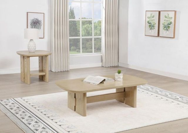 Coaster® Kailani 2-Piece Beige Oak Coffee and End Table Set-1