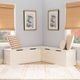 Linon Norah White Backless Breakfast Nook-1