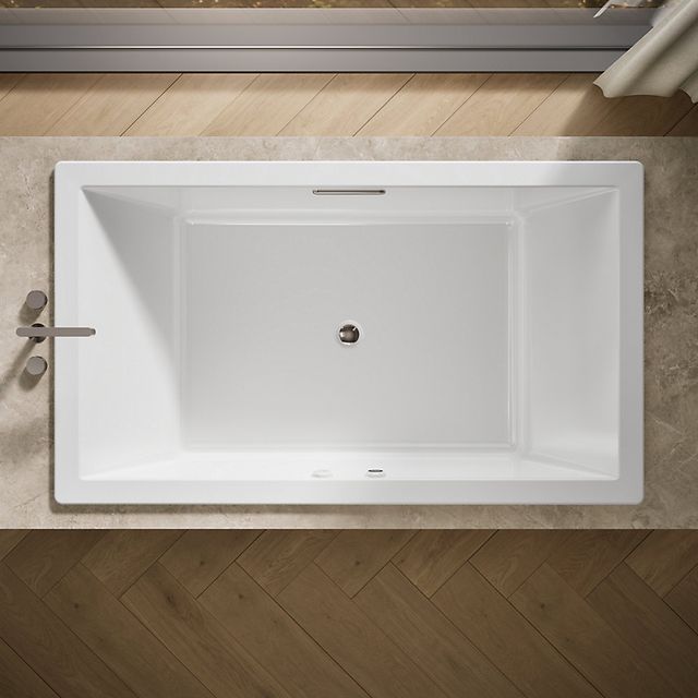 KOHLER® Underscore® White 72" x 42" Drop-In Heated Bubble Massage™ Air Bath with Bask® Heated Surface-2