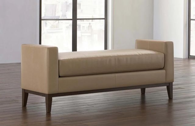 Bassett® Furniture Balfour Brown Leather Bench-1