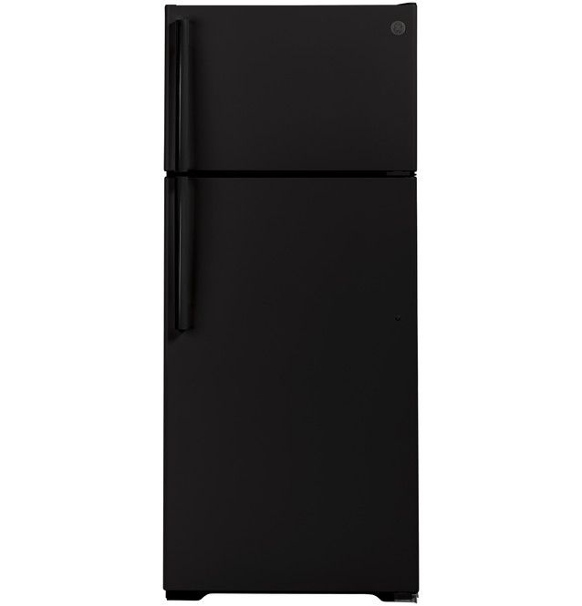 OUT OF BOX GE® 28" 17.5 Cu. Ft. Black Top Freezer Refrigerator-0