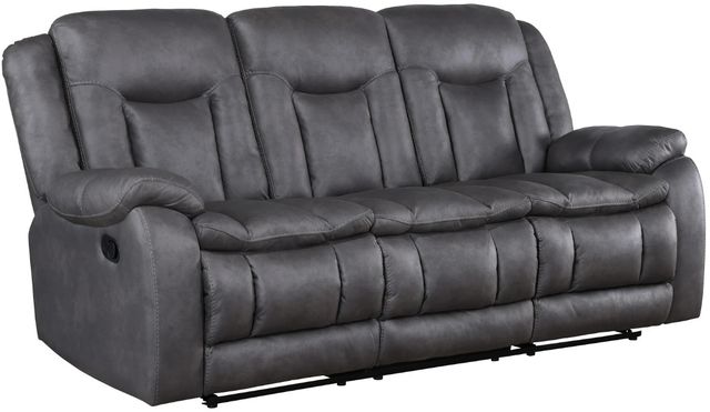 New Classic® Home Furnishings Morello Gray Dual Manual Reclining Sofa-0