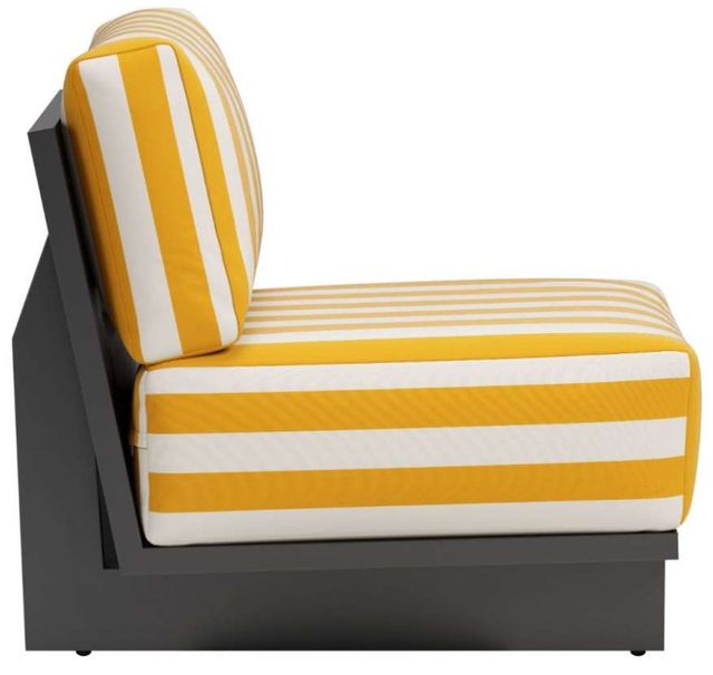 Zuo® Modern Shoreline Black/White/Yellow Aluminum Fabric Outdoor Accent Chair-2