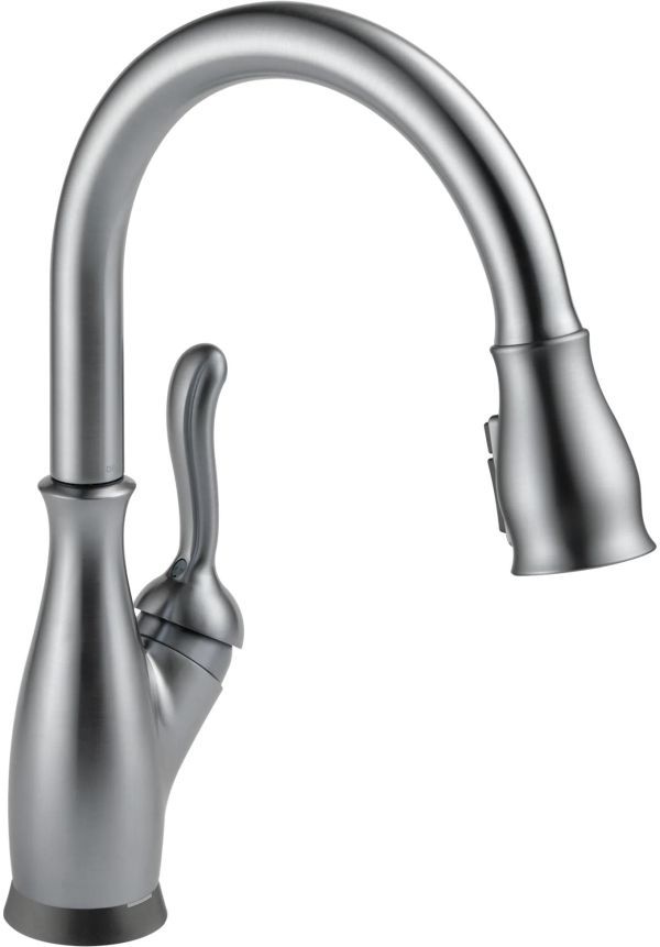 Delta Leland® Arctic Stainless Single Handle Kitchen Faucet with Touch2O® and ShieldSpray® Technologies -0