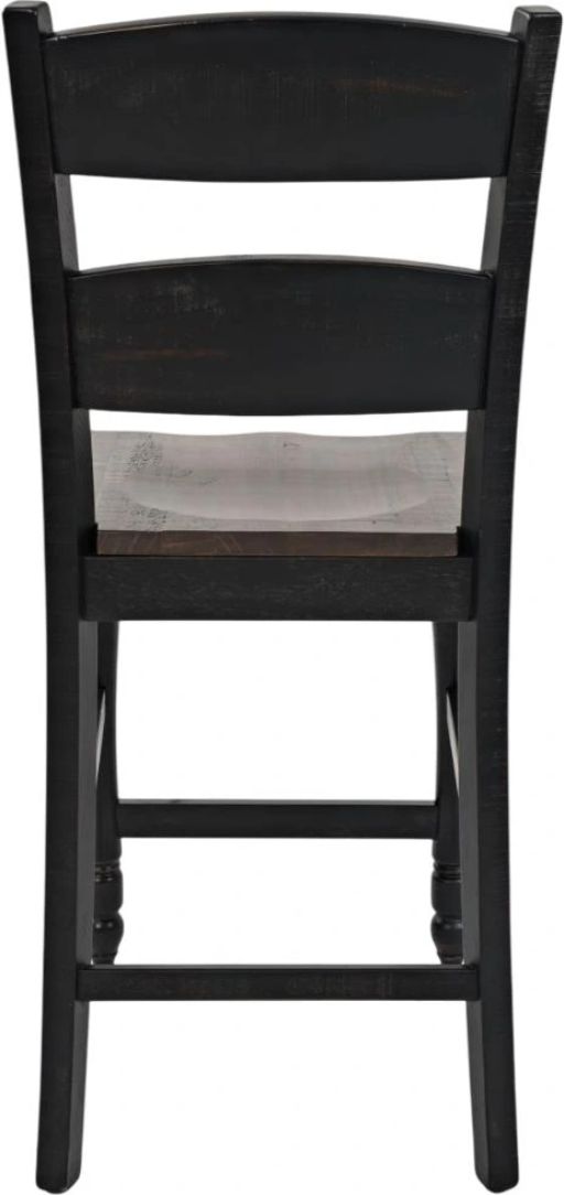 Jofran Inc. Madison County Vintage Black Ladderback Counter Stool-3