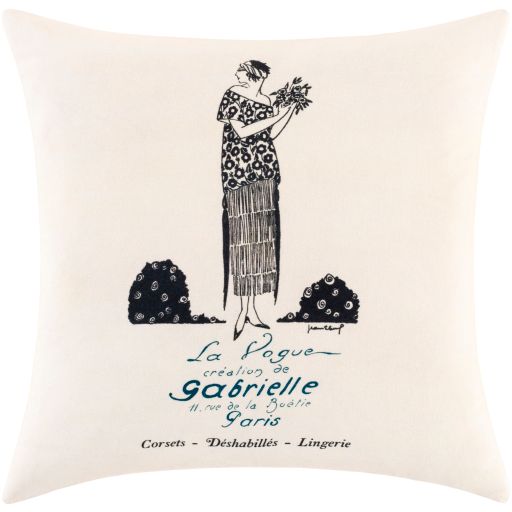 Surya La Guirlande Cream 18"x18" Toss Pillow with Down Insert-0