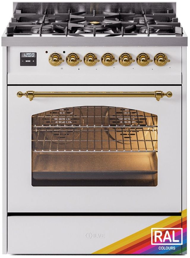Ilve® Nostalgie II Series 30" Custom RAL Colors Pro Style Dual Fuel Range-0