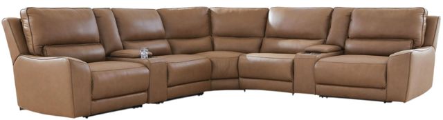 Signature Design by Ashley® Silverbrooke 7-Piece Caramel Power Reclining Sectional with Storage Consoles-0