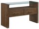 Steve Silver Co. Garland Clear Glass Top Sofa Table with Toffee Base-0