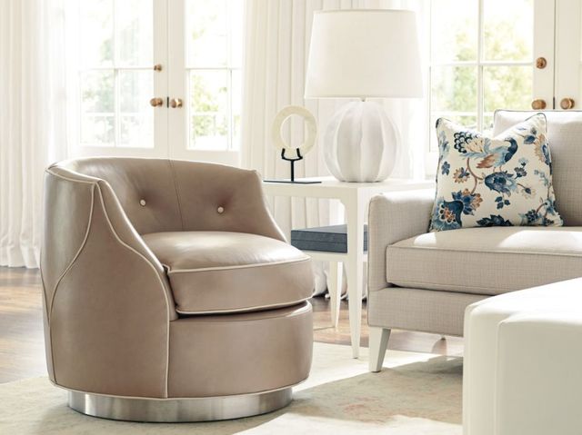 Lexington Home Customizable Avondale Robertson Leather Swivel Chair-1