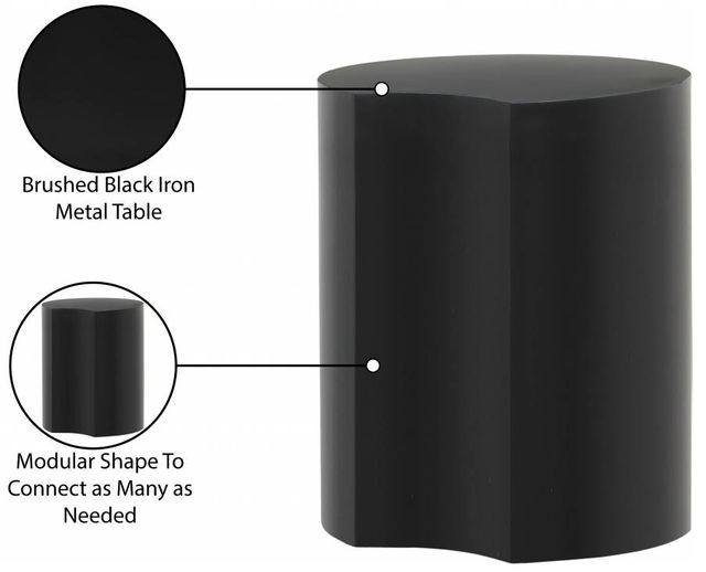 Meridian Furniture Dimple Matte Black 18" End Table-2
