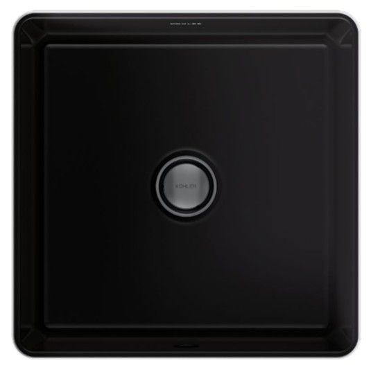 Kohler Verticyl® Black 13" Square Undermount Bathroom Sink-1