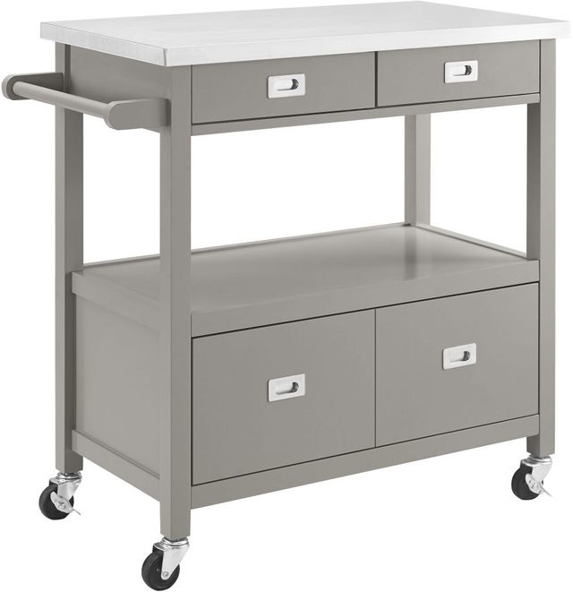 Linon Sydney Gray Kitchen Cart-0