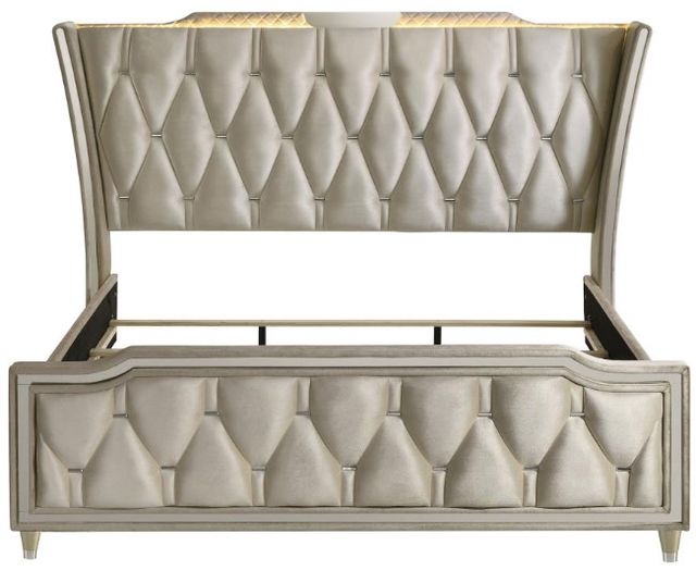 Coaster® Lorient Camel/Ivory Queen Wingback Panel Bed -2