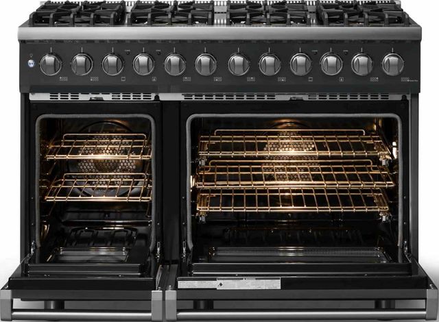 Viking® 5 Series 48" Antique Bronze Pro Style Dual Fuel (LP) Range with Polished Chrome Trim-1