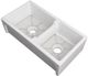 ZLINE Palermo White Gloss 36" Farmhouse Double Bowl Fireclay Kitchen Sink-0