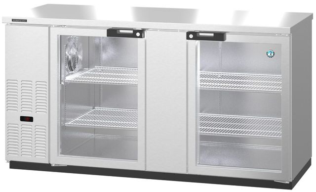 Hoshizaki Back Bar 70" 22.1 Cu. Ft. Stainless Steel Two Section Refrigerator with Glass Doors-0