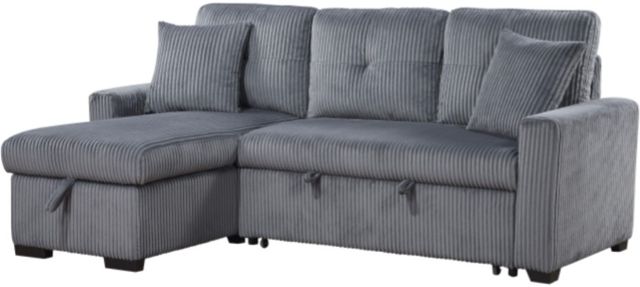 Homelegance® Rhett 3-Piece Gray Right-Arm Facing Reversible Sleeper Sectional-2