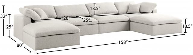 Meridian Furniture Serene 6-Piece Cream 158" Modular Sectional-2