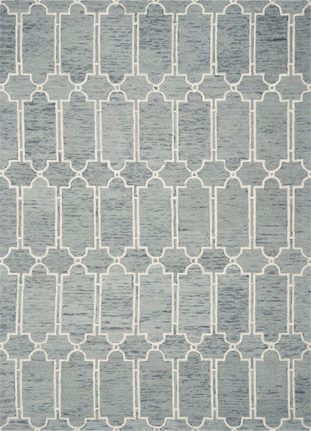 KAS Rugs Gramercy Slate Blue Carmen 5'x7' Rug-0