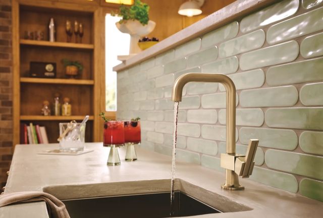 Brizo Frank Lloyd Wright® Brilliance® Luxe Gold® Square Bar Faucet Lever Handle Kit-1